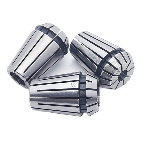 Premium Er20 Spring Collet Set Three Pack High Precision Collets For One Half One Quarter And One Eighth Inch Sizes in hardened steel