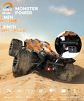 Beast Of An All Terrain Off Road RC Car with 4WD, 38 KMH speed, on sand dunes showcasing its durable design and 2.4 GHz remote.