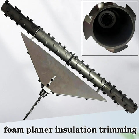 Hardworking Electric Foam Planer Packs A Beefy 1800 Watt Motor To Chew Through Spray Foam And Polyurethane Insulation Delivers razor sharp blades for insulation trimming.