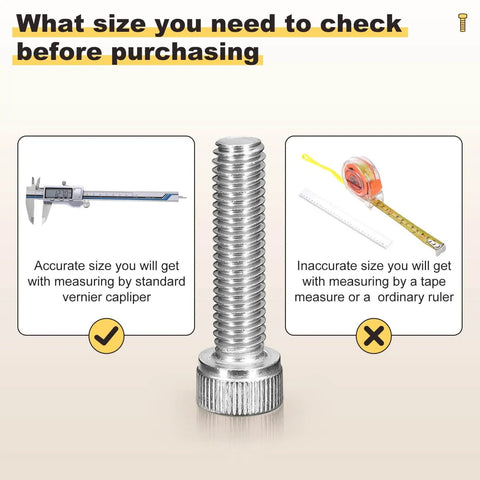 Stainless Steel Socket Head Cap Screws Kit Metallixity 1050 Pieces Pro Grade M1.4 And M1.6 with measurement comparison guide