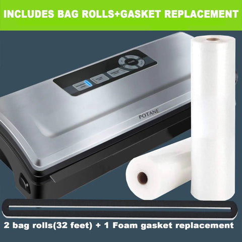 Precision Vacuum Sealer Machine For Food Freshness Pro Grade 8 In 1 Presets with bag rolls and gasket replacement