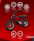 Red and black Dope Electric Minibike For Teens And Adults With 350W Motor 36V Battery 16 Inch Tires Up To Fifteen And A Half MPH