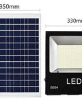 Top Tier Solar Led Flood Light With Remote Trigger And Smart Motion Detector For Driveway And Fence, Super Bright Ip66 Weather Proof Outdoor Security Lamp That Slaps, 150W solar panel with dimensions.