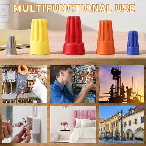 600 Pack Orange Wire Connectors Nuts 18 To 16 AWG Nylon Shell With Metal Spring Insulating Caps Twist On Electrical Wire Connectors