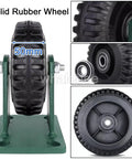 Heavy Duty Caster Wheels Set Of 4 Solid Rubber Industrial Swivel Casters With Locking Brakes Built Tough Thick Steel Plate No Sweat Ride Thrust Bearing For Shop Gear, 50mm solid rubber wheel mounted on steel plate.