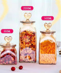 Top Shelf Durable Borosilicate Glass Jar Slick Amber Tint Secure Flip Lid Seal 2000ML 1400ML 660ML for spices and dried fruit