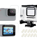 GoPro Hero 7 White/Silver with waterproof housing case, anti fog inserts, screen protector films; Hero 7 White And Silver Waterproof Housing Case With 30m Depth, Heavy Duty Protective Shell, Anti Fog Inserts, Screen Protector Films, And HD Anti Scratch Lens For Clear Underwater Shots