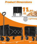 One Second Fold Collapsible Utility Wagon Cart With Wheels Portable 360 Pound Capacity Foldable Wagon for camping, beach, shopping