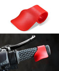 Heavy Duty Motorcycle Cruise Control Throttle Assist Grip For 7/8 Inch Bars Universal Accelerator Pad Non Slip Rocker Switch in red on motorcycle grip.
