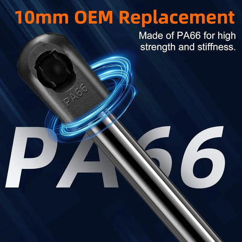 Close-up of PA66 2 Pack 20 Inch Universal Gas Strut With Mounting Bracket, highlighting 10mm OEM replacement feature.