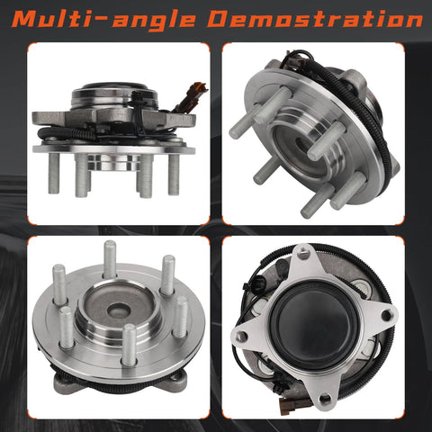 Front Wheel Bearing And Hub Assembly For 2018 2019 2020 Ford F150 Expedition And Lincoln Navigator RWD 6 Lug Low Runout ABS Sensor Compatible 2WD Premium Quality Tested shown in multiple angles