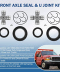 Ford Front Axle Seal And U Joint Kit For F250 F350 F450 F550 Beefed Up Heavy Duty Super Duty And Excursion With Dana 50 60 1998 To 2005 Replacement 2002692 50381 50491 SPL55 4X 41784 2 showing components and truck in background