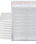 Stack of 50 Pack 7x9 Inch Metallic Bubble Mailers Silver Self Seal Padded Envelopes for Shipping Shockproof and Waterproof Protection
