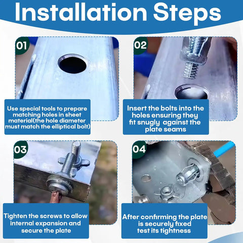 Installation steps for Heavy Duty Expansion Screw Jack Nuts Assortment Kit With Zinc Plated Carbon Steel Fasteners, M4 to M6.