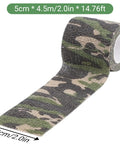 Camouflage Grip Tape 4 Roll Pack Self Adhesive Protective Fabric Tape For Outdoor Gear And Sports Equipment, 5cm x 4.5m