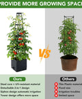 Comparison of two plant supports, highlighting 2 Pack Raised Garden Bed Planter Box With Trellis, 57 Inch for better growth space.
