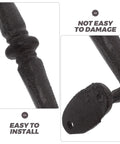 Close-up of European Vintage Cast Iron Door Handle Set for Outdoor Gates and Wooden Fences, highlighting easy install features.