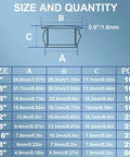 Size chart for 200 Pcs Nylon Hole Plugs Set In Nine Sizes Ranging From One Fifth Inch To One Inch Flush Panel Knockout Locking Plugs