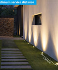 12 Pack 7W LED Landscape Well Lights, 720LM, 12-24V AC/DC Low Voltage, illuminating a walkway with warm white light