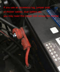 Extended Side Terminal Battery Bolts For Chevy 1992 Through 2002 C K Series Trucks installed on battery with red accessory lug