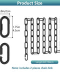Six Foot Industrial Black Light Fixture Chain For Pendant Chandeliers with detachable metal links, 6 ft, steel, chain link size.