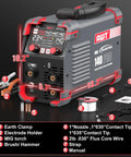 All In One MIG Welder With LED Display 110V Portable Gasless Welder For Flux Core Stick And Lift TIG with accessories