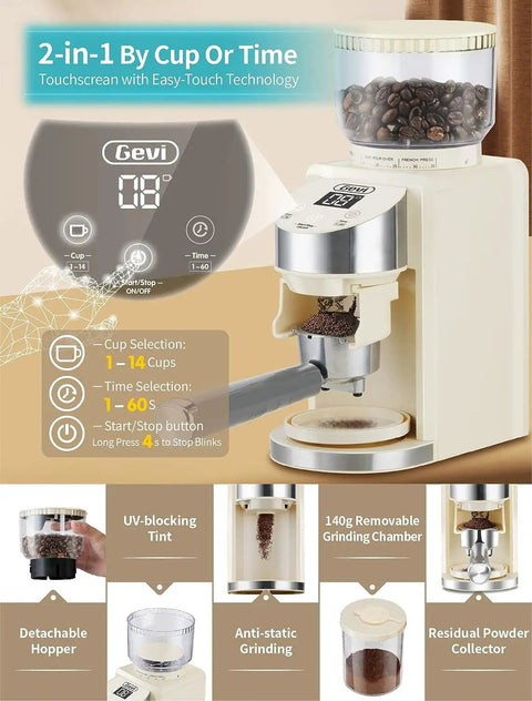 Top Tier 20 Bar Espresso Machine With Precision Burr Grinder And Full Steam Wand For Shop Style Lattes Cappuccinos And Perfect Daily Brews That Hit Different Every Time, touch screen features.