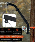 Beefy Tree Mounted Game Hoist With Winch And Ratchet Strap 500 Lbs Capacity Heavy Duty Deer Hanging System 26 Ft Steel Cable For Skinning And Field Dressing Quick Field Setup For Hunters, carbon steel tree mount