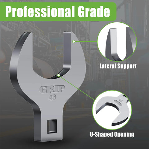 17-Piece Half-Inch Drive Jumbo Crowfoot Wrench Set Metric, 20mm To 46mm, Foam Storage Tray, Drop Forged Chrome Vanadium, Heat Treated, Chrome Plated, Perfect For Tight Spots And Hard-To-Reach Fasteners
