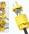 Electrical Replacement Plug And Connector Set For Extension Cords 15A 125V Straight Blade Grounding NEMA 5-15P and 5-15R