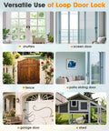 Versatile use of 2.36 Inch U Patio Sliding Door Loop Lock on shutters, screen doors, fences, patio doors, garages, sheds
