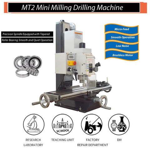 MT2 Mini Milling Drilling Machine with Precision Spindle and Brushless Motor for research, education, and DIY projects.