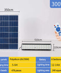 JUDYSSY Solar Powered Street Flood Lights Outdoor Led Waterproof Lamp with Remote Control, solar panel and light specifications.