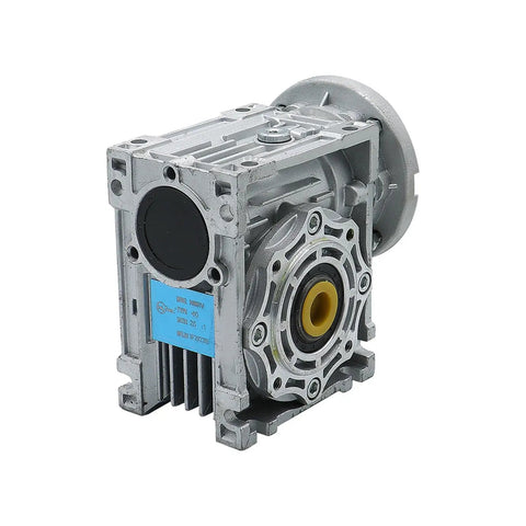 Plug And Play Nmrv040 Worm Gear Speed Reducer With 18Mm Output Shaft, compact silver aluminum design for smooth machine drive.