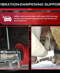 Close-up of 2.5 Inch Exhaust Hanger Kit With Clamp Adjustable Exhaust Pipe Hangers for vibration-damping under vehicle