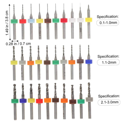 30-Piece Cobalt PCB Drill Bit Set For Circuit Board Engraving And Jewelry Crafting With Micro Metric Tungsten Steel Bits