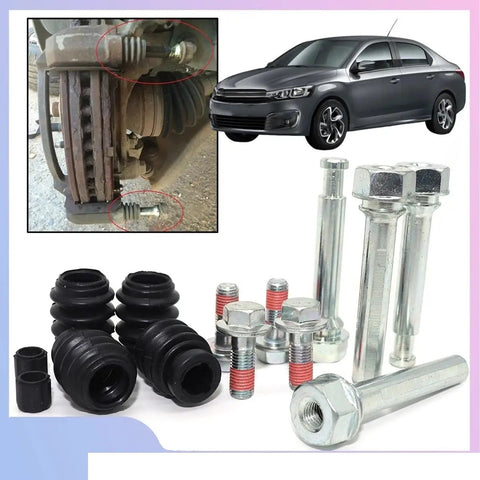 Premium Brake Caliper Slider Guide Pin Replacement For Disc Housing Bolts With Rubber Seals For Smooth Sopping And Long Life Durability Easy Install repair kit with bolts, rubber boots, and seals for brake caliper