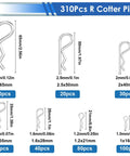600 Piece 304 Stainless Steel Cotter Pins Kit With Hitch Pin Clips For Locking Systems A Handy Farm Tool And Tractor Implements That Makes A Great Workhorse Pin Kit For Quick Durable Solutions., assorted sizes 1x16mm to 3x65mm