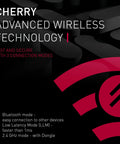 Cherry Advanced Wireless Technology overview for Slick Wireless Mechanical Gaming Keyboard Triple Mode Bluetooth And 2.4GHz Connectivity.