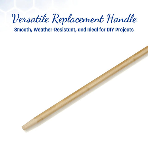 60-Inch Flo-Pac Tapered Wood Handle with lacquered hardwood for standard threaded tools, side view
