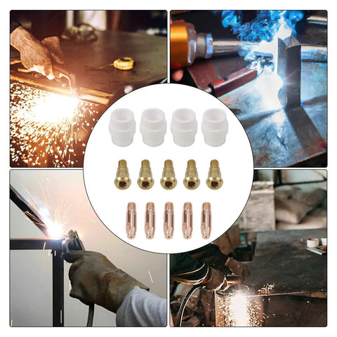 Essential MIG Welding Consumables Kit 0.8mm Tips for 24KD Torch, Rock Solid Compatibility, Includes 5 Contact Tips, 5 Tip Holders, and 4 Gas Diffusers, Red Copper Tips for Tight Fits, Smooth Arc, And Quick Replacement in use