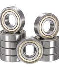 HiPicco 1604ZZ deep groove ball bearing; chrome steel, double shielded, ID 3/8 in, OD 7/8 in, width 9/32 in, 10-pack