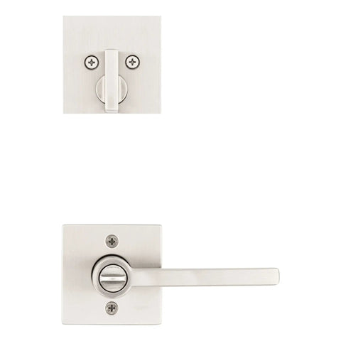 Halifax Keyed Entry Lever and Single Cylinder Deadbolt Combo with SmartKey Security in Satin Nickel for Exterior Doors