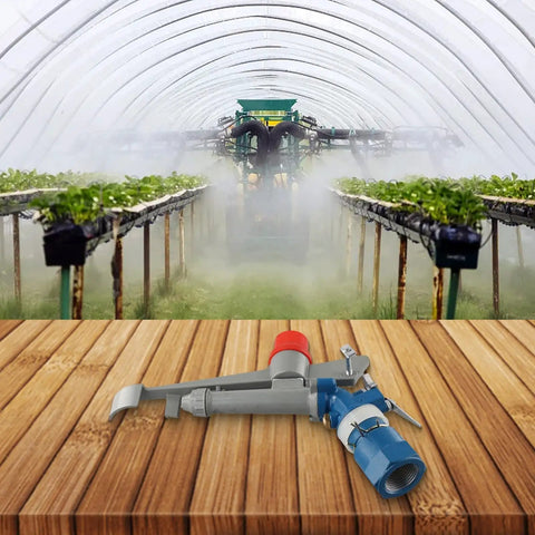 Adjustable 1 Inch Lawn Sprinkler With Zinc Alloy Body 35 To 40 Meter Spray Radius 360 Degree Rotation For Big Lawns Crops And Yards