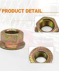 Thirty Piece Heavy Duty Exhaust Serrated Spin Hex Lock Nuts M10x1.25 close-up view showcasing detailed serration and hex shape.