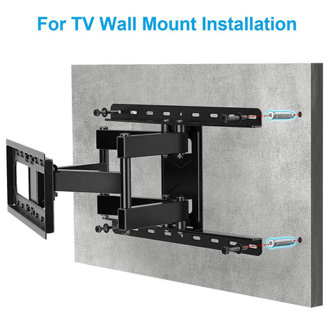 12 Piece Concrete Wall Anchor Set For TV Mounts And Shelves Includes 10x50mm And 10x60mm Expansion Bolts For M7 And M8 Screws Heavy Duty Masonry Mounting Hardware, shown with TV wall mount installation