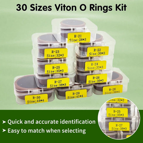 198 Piece Viton O Ring Kit With 30 Metric Sizes Fluorocarbon FKM O Rings Set Brown 75A Shore For Home Repair Car Hydraulic