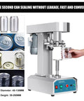 Industrial Grade Automatic Can Capping Machine Electric Vacuum Sealer For Round Cans And Jars in use, sealing a jar.