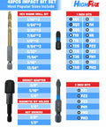 48 Piece Impact Driver Bit And Drill Bit Set for Wood and Metal drilling with hex shank bits, socket adapter, nut drivers