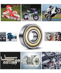 608ZZ C3 High Speed Sealed Ball Bearing 8x22x7mm 10-Pack shown with applications for skateboards, scooters, motors, and 3D printers.